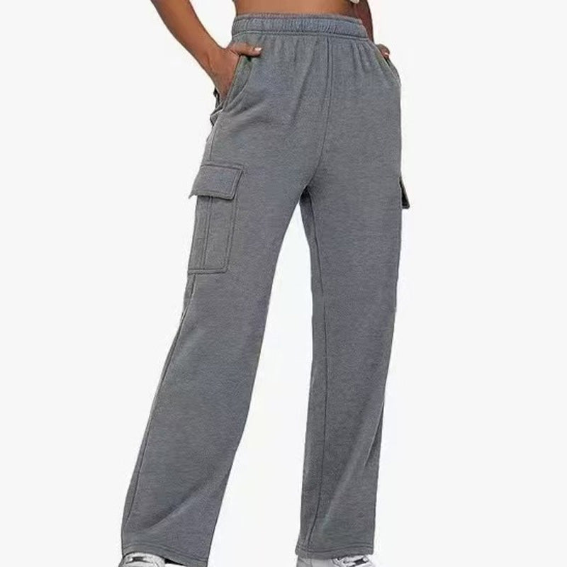 Knitted Cargo Wide-Leg Sweatpants