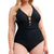 Plus Size Slimming Tummy V-Neck One-piece Swimsuit