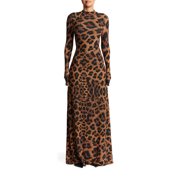Leopard print fitted dress