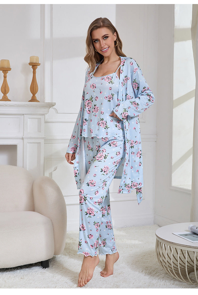 Floral Print Pants Pajama Set