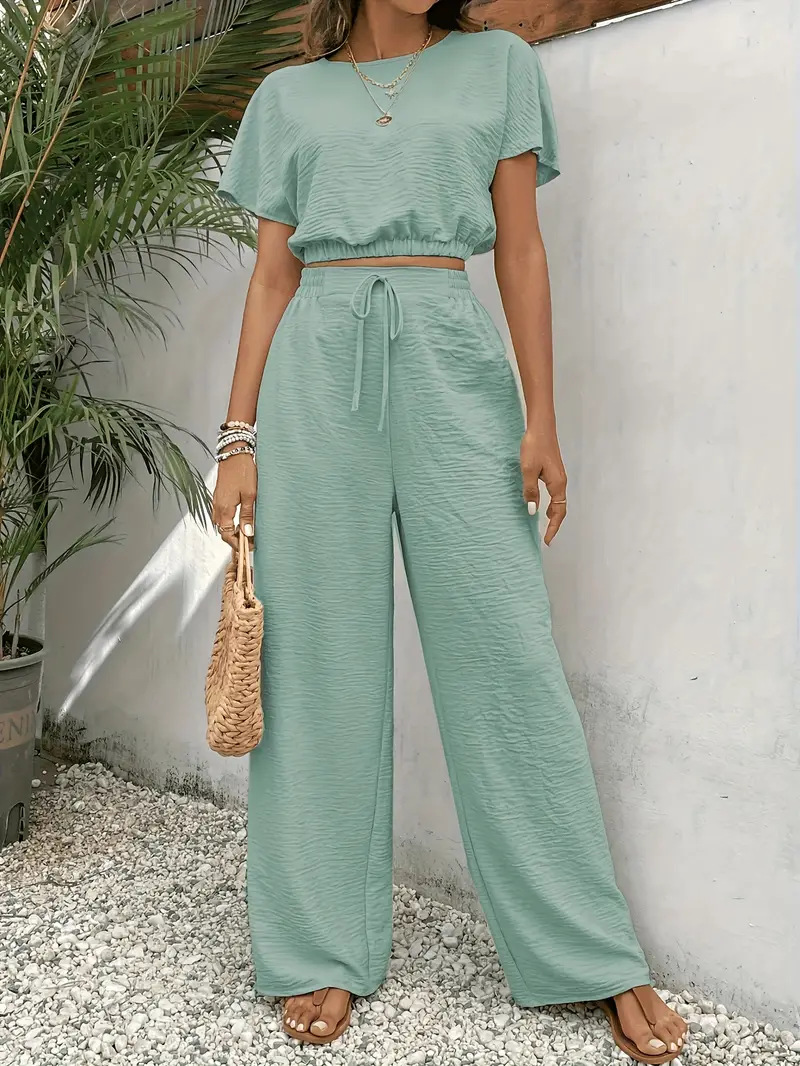 Casual Slim Fit T-Shirt Two-Piece Set