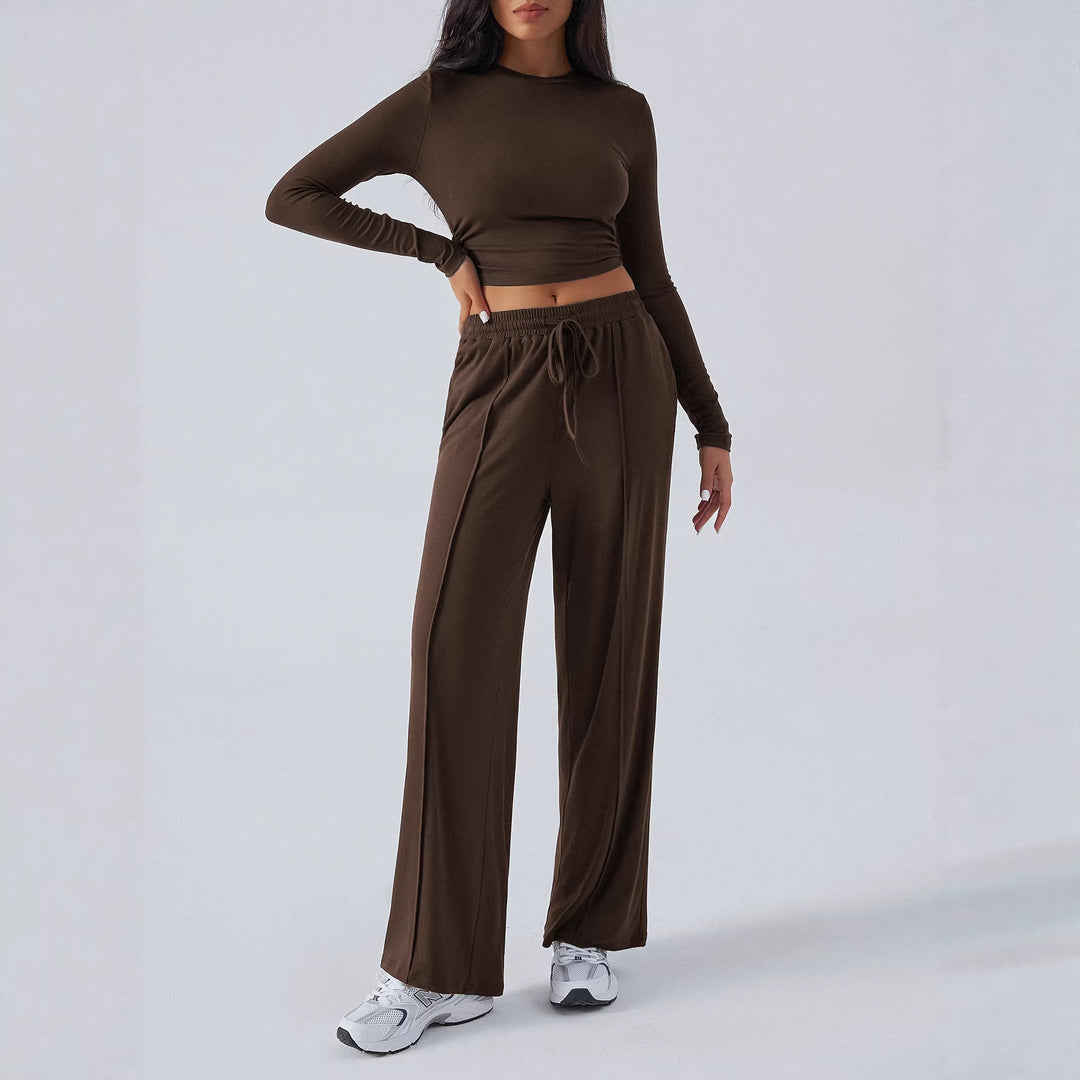 Women's drawstring waist fashionable casual trousers