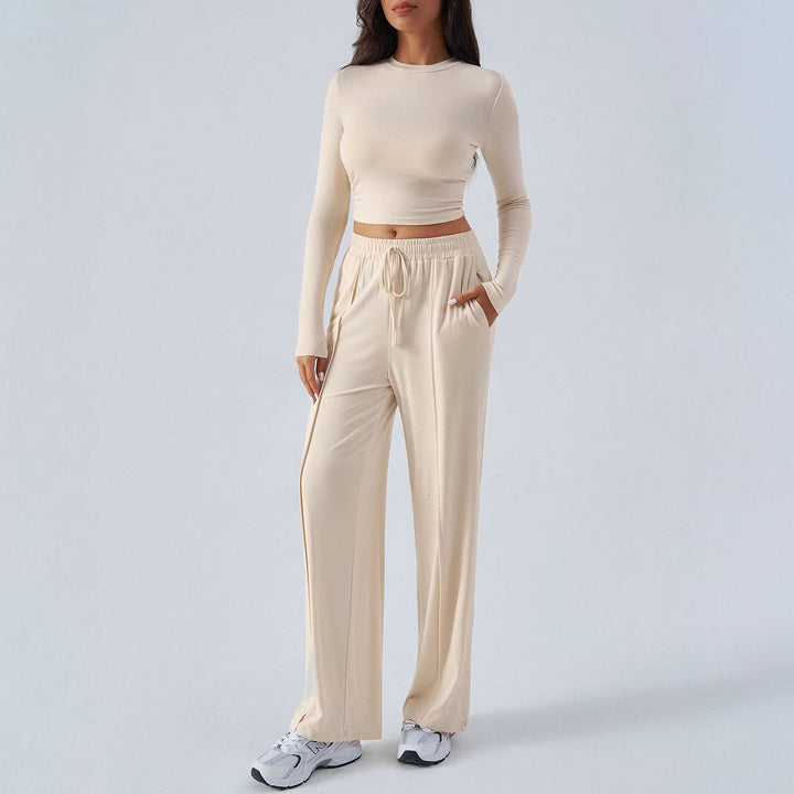Women's drawstring waist fashionable casual trousers