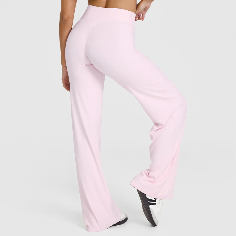 High-waisted wide-leg athletic pants