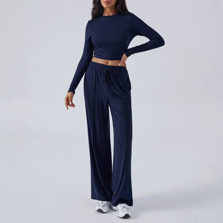 Women's drawstring waist fashionable casual trousers