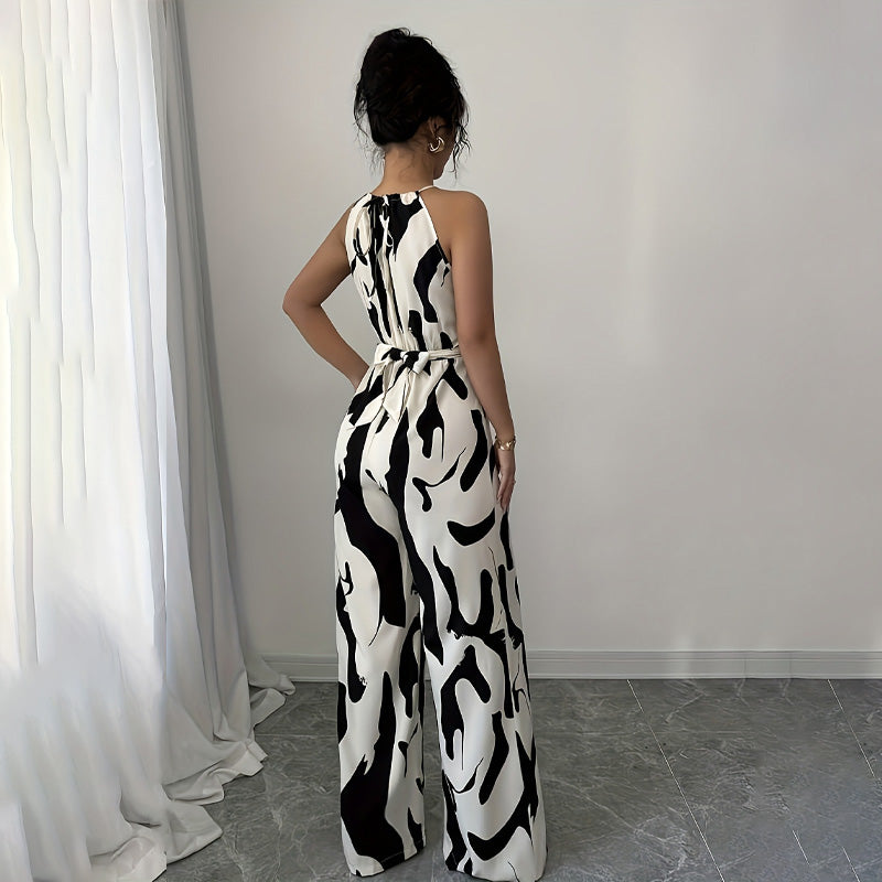 halter-neck loose jumpsuit