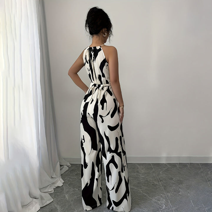 halter-neck loose jumpsuit