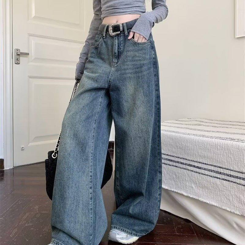 High-waisted slimming straight leg jeans