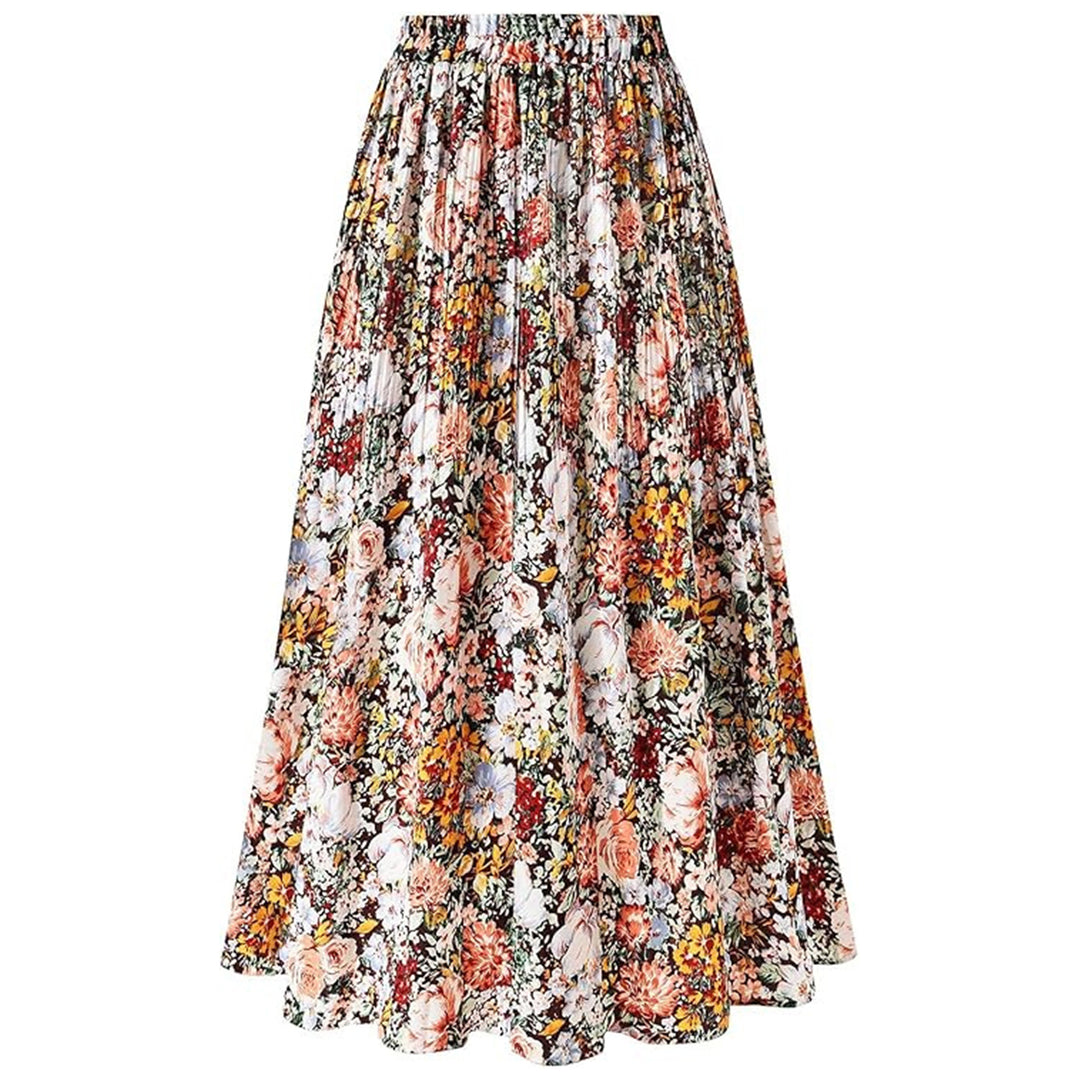 Casual Printed Midi Skirt