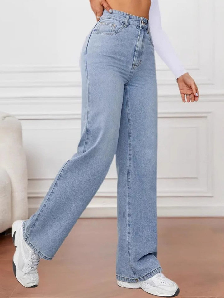 Casual loose straight leg jeans