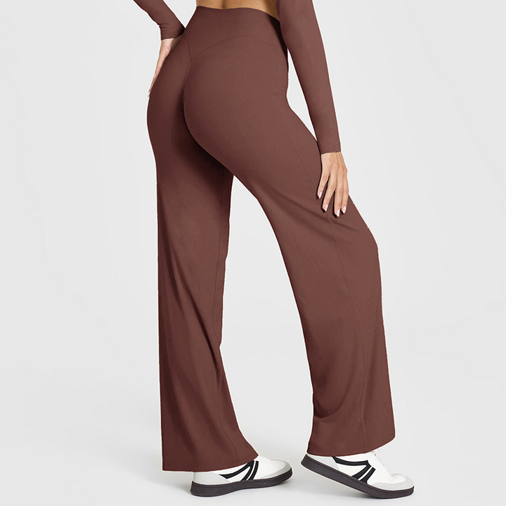 High-waisted wide-leg athletic pants