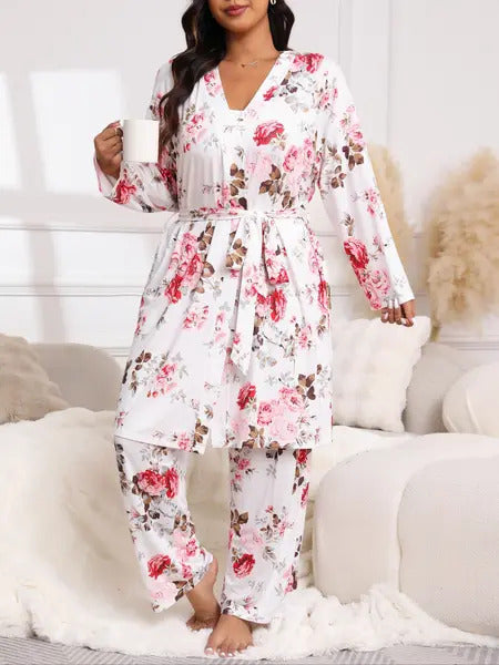 Floral Print Pants Pajama Set