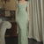 MESH RUFFLE HEM MAXI DRESS