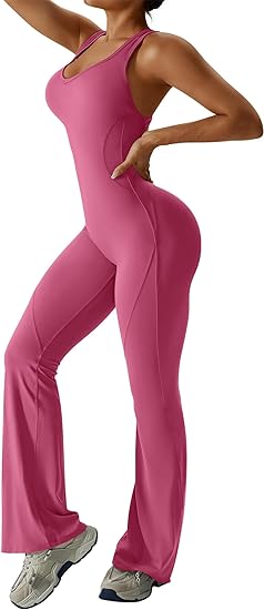Women's Backless Jumpsuit Cutout Sleeveless Jumpsuit Flared Pants Leggings
