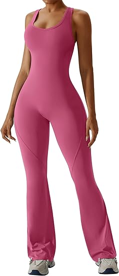 Women's Backless Jumpsuit Cutout Sleeveless Jumpsuit Flared Pants Leggings