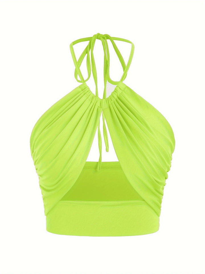 Cutout Halter Tank Top