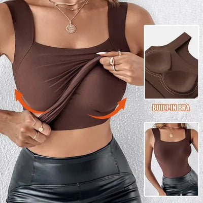 🔥U Neck Shapewear Built-in Bra Tank