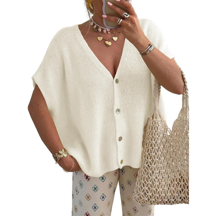 V-neck Knit Cardigan Casual Sweater