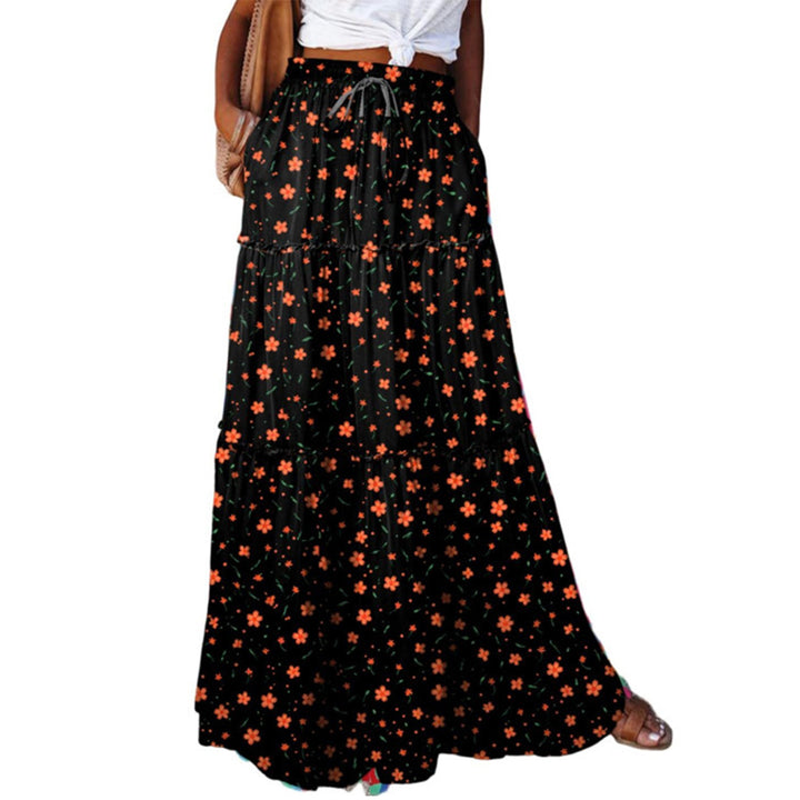 Casual Printed Midi Skirt