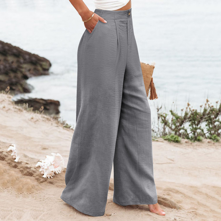 Comfortable high-waisted wide-leg pants