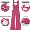 Women's Backless Jumpsuit Cutout Sleeveless Jumpsuit Flared Pants Leggings