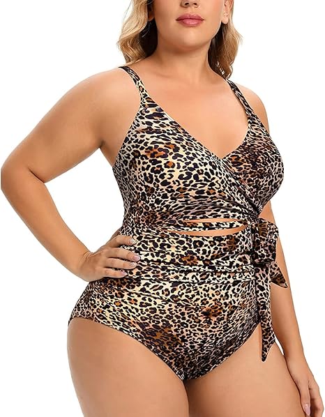 Deep v tie high waist bikini swimsuit