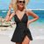 Cross halter beach one-piece swimsuit