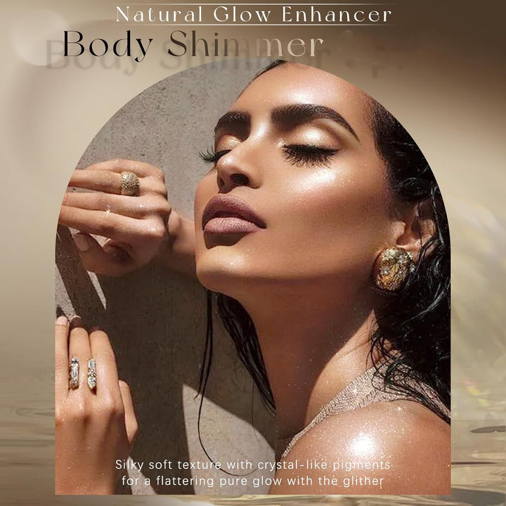 Liquid shimmering highlighter - sparkling rhinestones for face and body