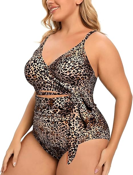 Deep v tie high waist bikini swimsuit