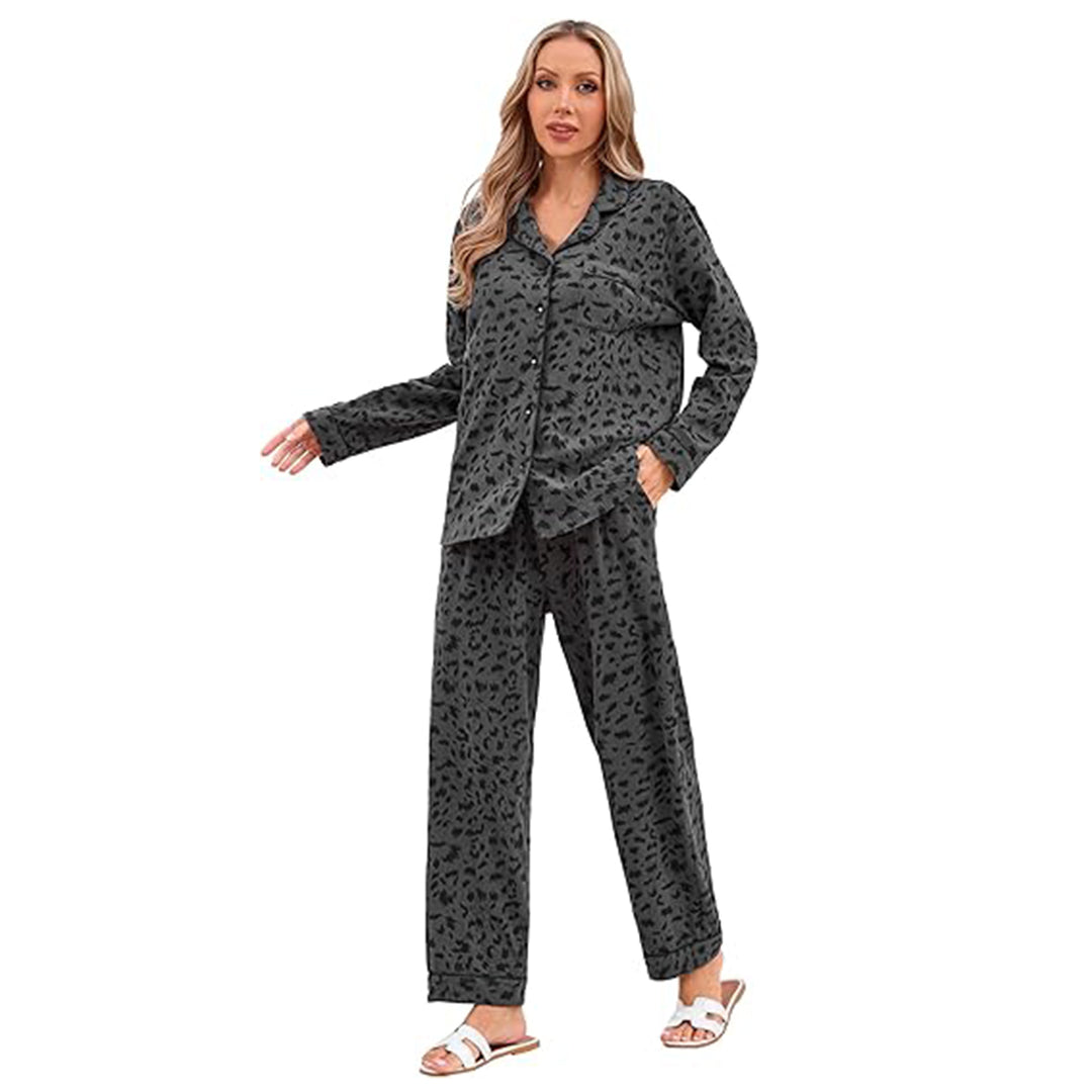 Simple long-sleeved and long-legged loungewear set