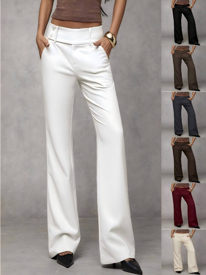 Solid color wide-leg suit pants