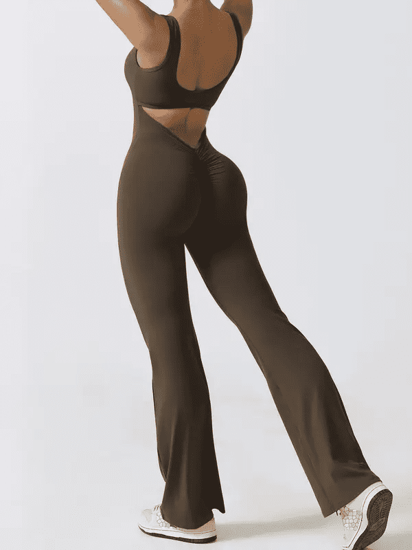 Women's sleeveless flared jumpsuit