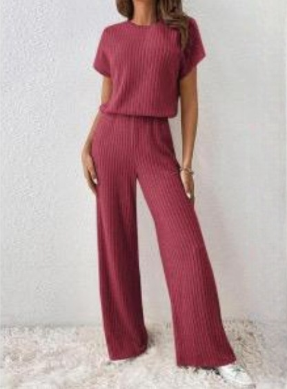 Fashionable Drop-Shoulder Knit Two-Piece Set