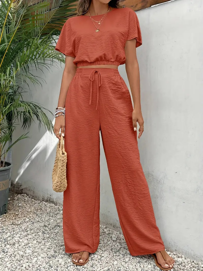 Casual Slim Fit T-Shirt Two-Piece Set