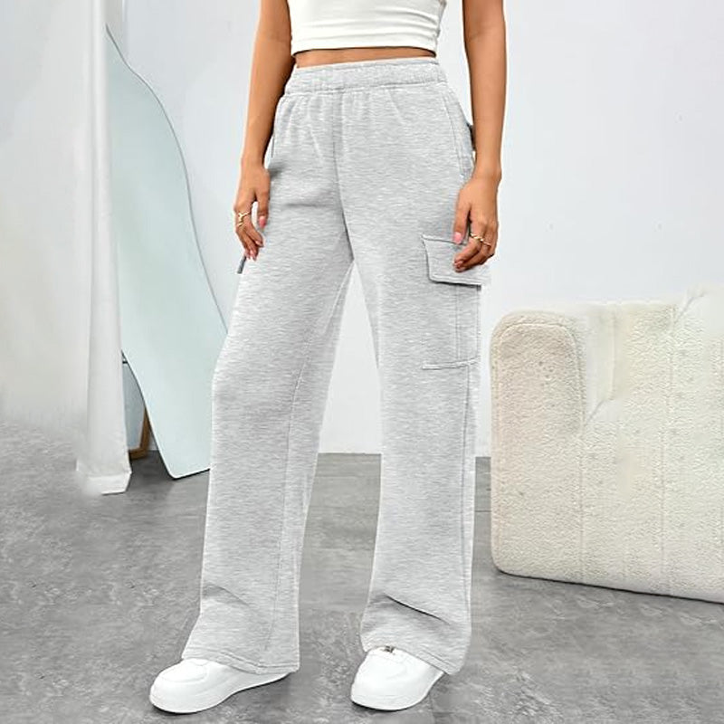 Knitted Cargo Wide-Leg Sweatpants