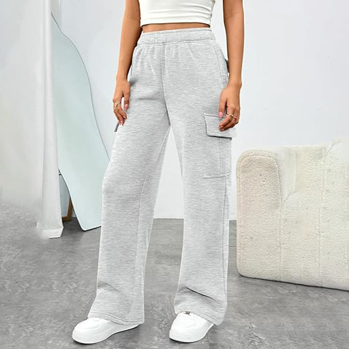 Knitted Cargo Wide-Leg Sweatpants