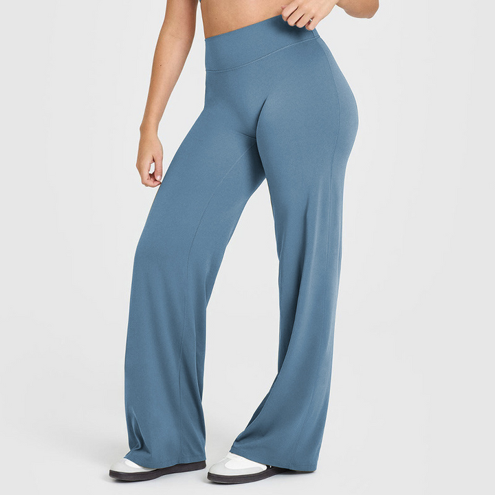 High-waisted wide-leg athletic pants