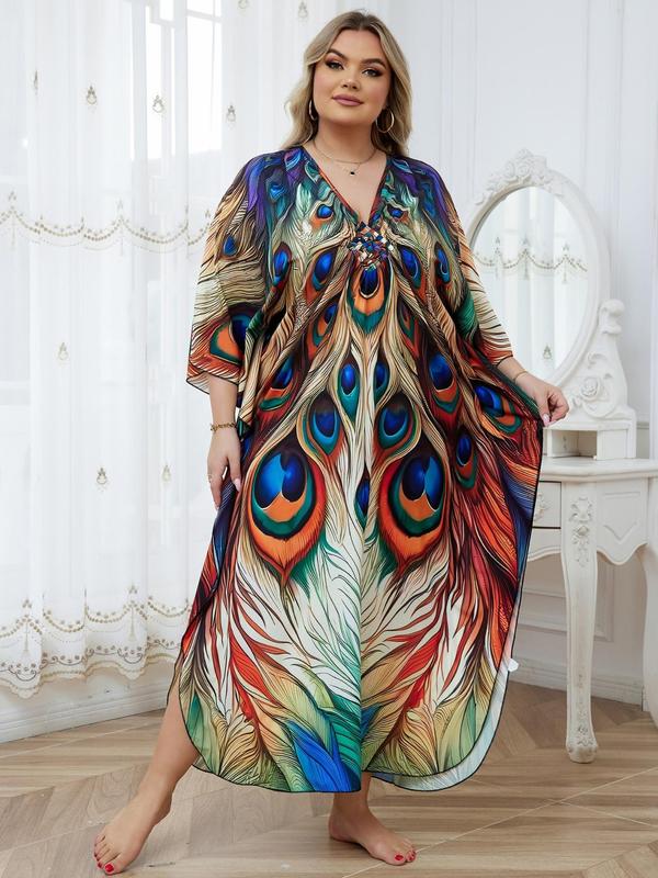 Printed beach smock dress