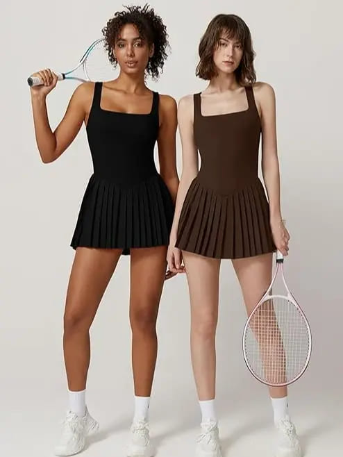 Women's square neck tennis dress