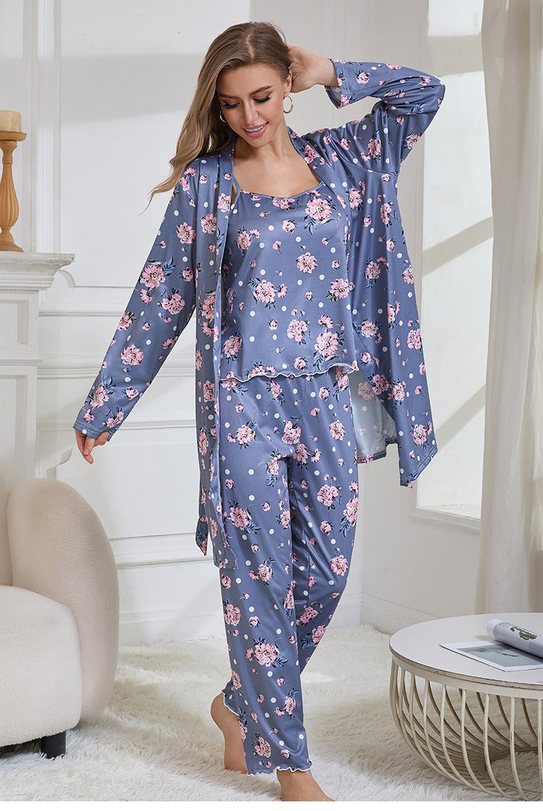 Floral Print Pants Pajama Set