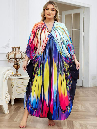 Printed beach smock dress