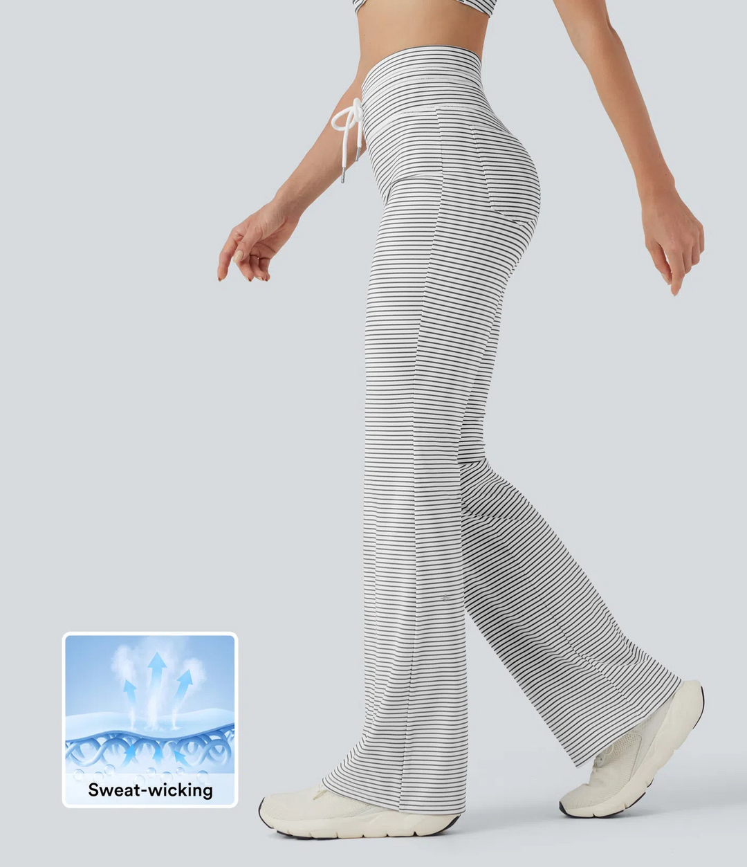 Printed striped casual trousers