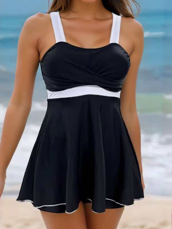 Printed high-waisted bikini two-piece swimsuit