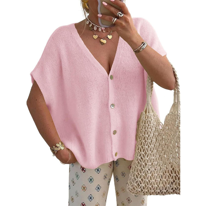 V-neck Knit Cardigan Casual Sweater