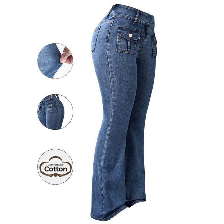 Retro Pocket Flared Jeans