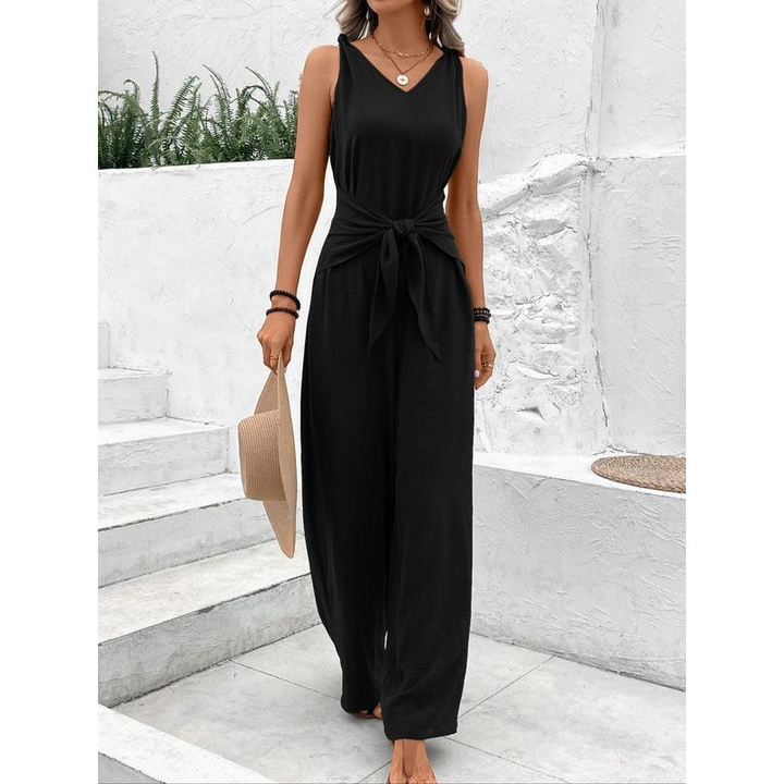Solid Color Tie-Wrap Shapewear Bodysuit