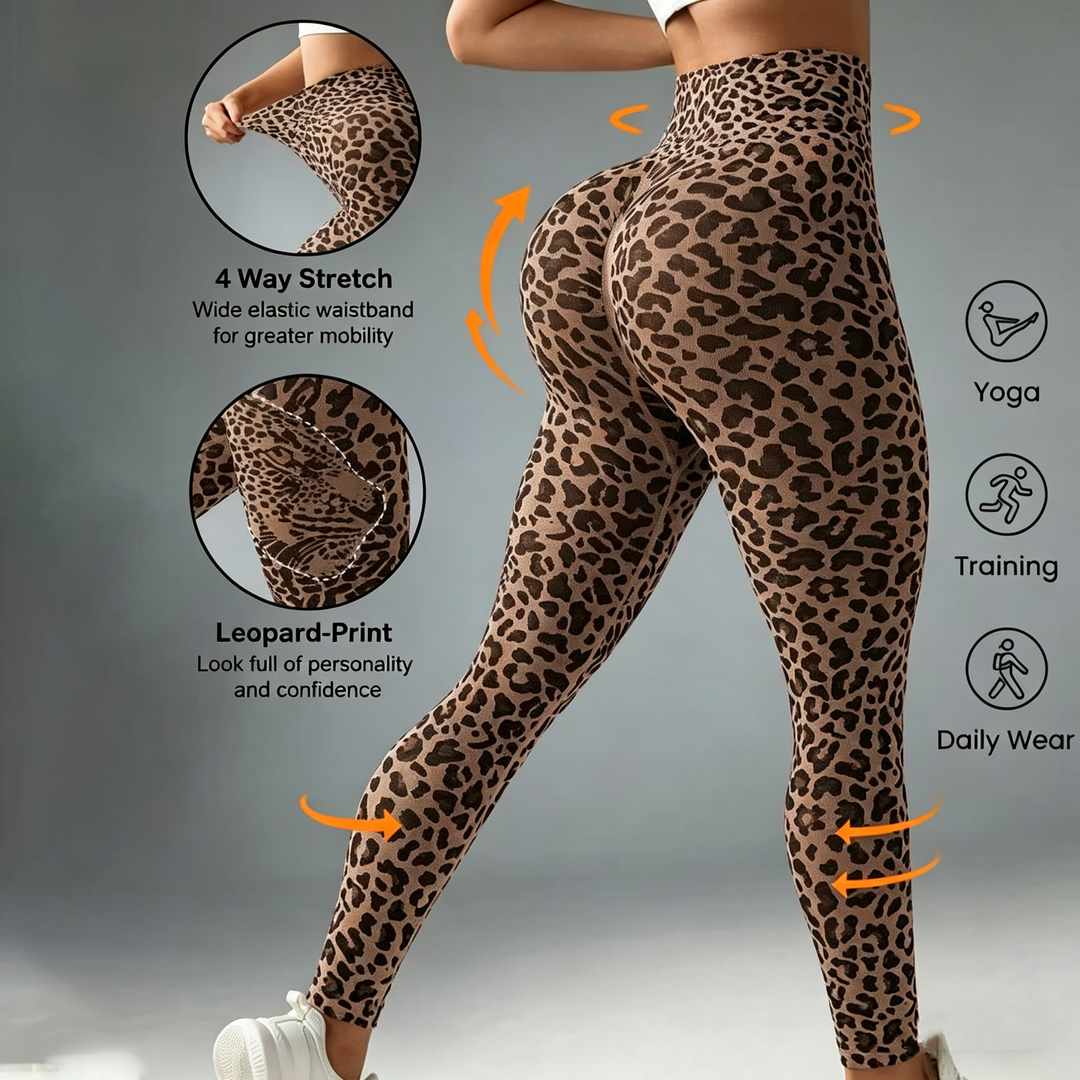 Women's Scrunch Butt Lift  Leopard Animal Print Leggings
