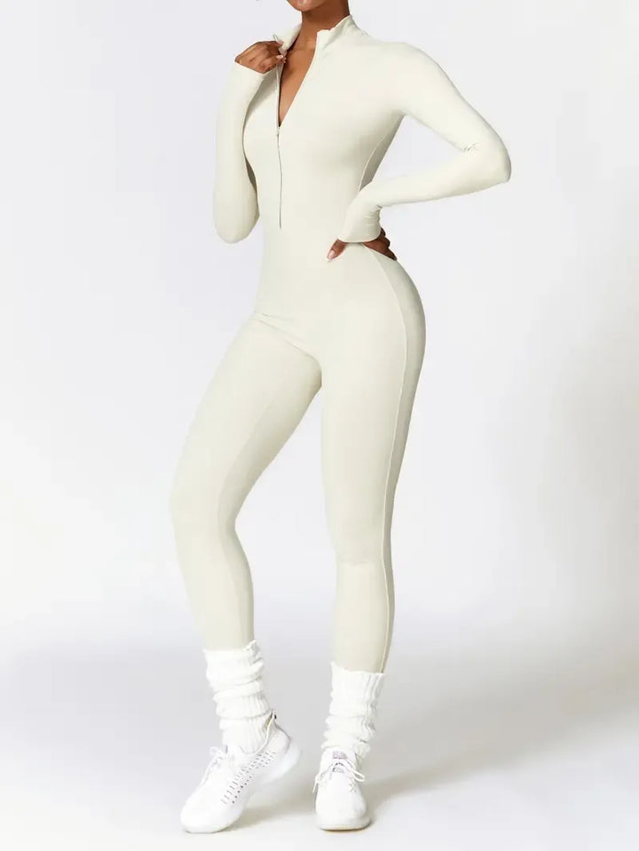 Women's Solid Zip Up Skiing Jumpsuit