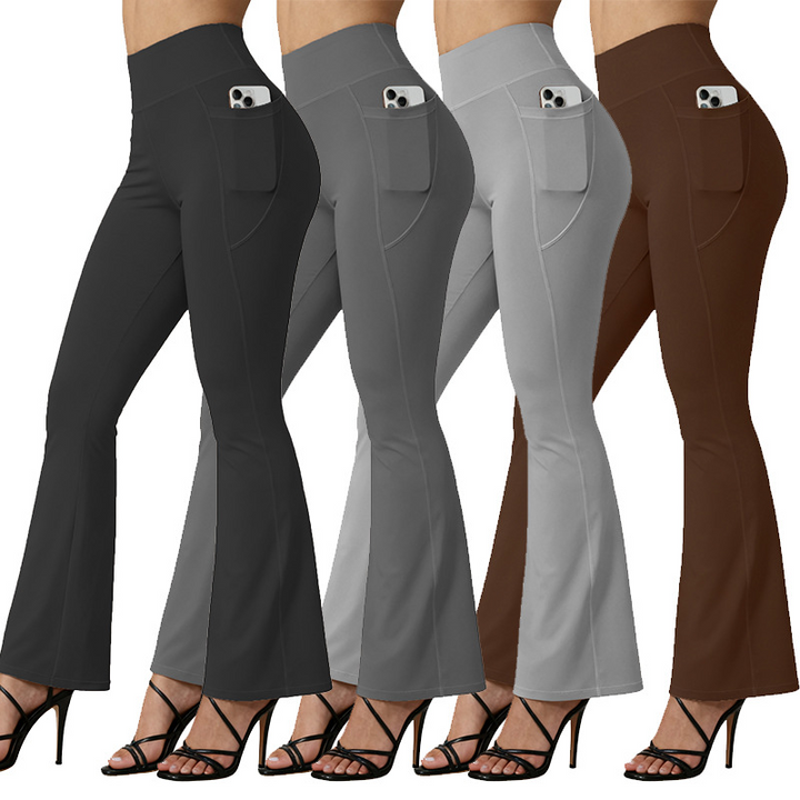 High-waisted flared yoga pants