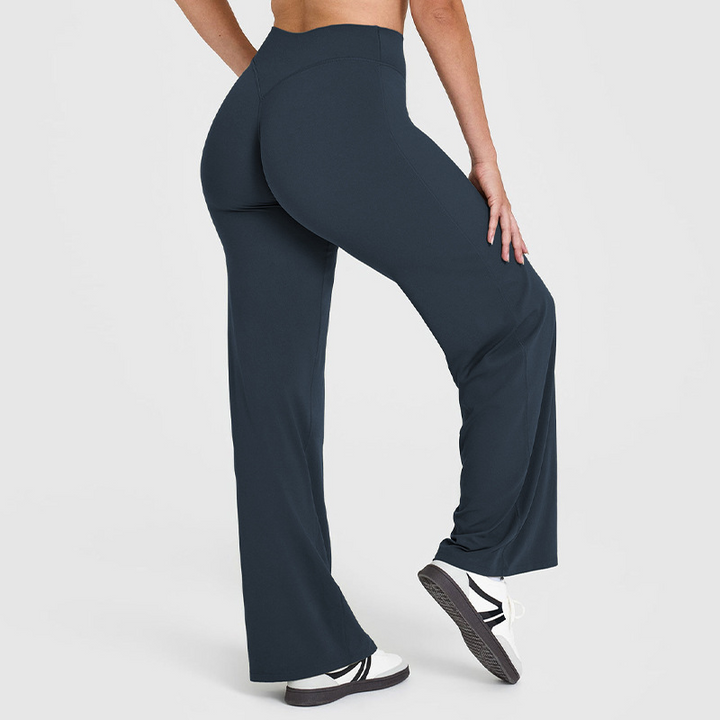 High-waisted wide-leg athletic pants